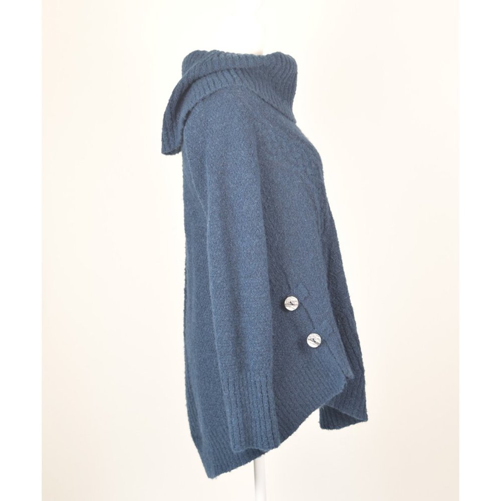 Anthropologie Angel Of The North Wool Teal/Blue Cable Knit Sweater Size Small S - Picture 4 of 11